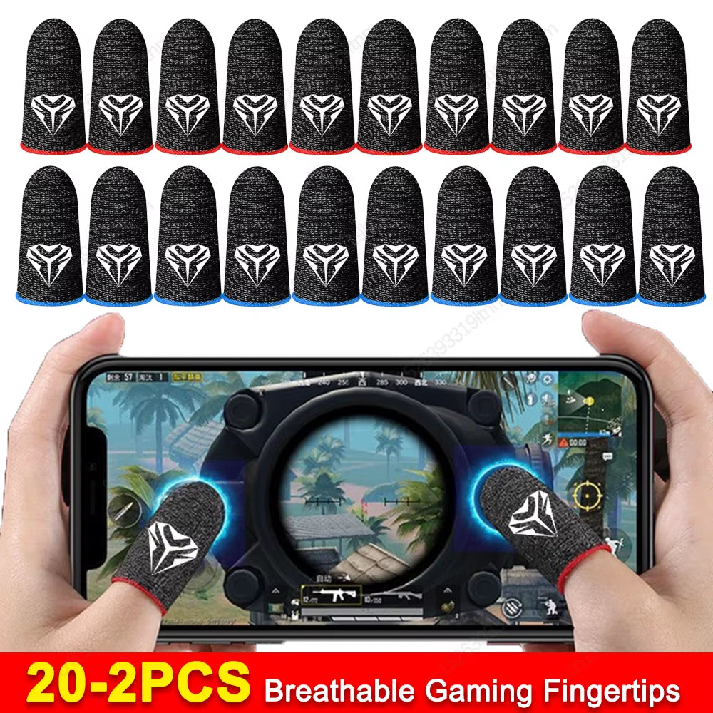 Gaming Fingertip Sleeves Ultra-Thin Breathable Sweatproof Touch Screen Gaming Finger Sleeves for Mobile Gaming